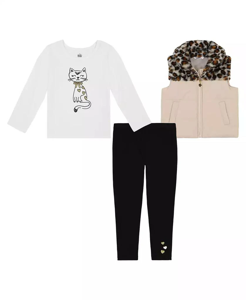 商品KIDS HEADQUARTERS|Baby Girl Furry Puffer Leggings Set, 3-Piece Set,价格¥143,第1张图片