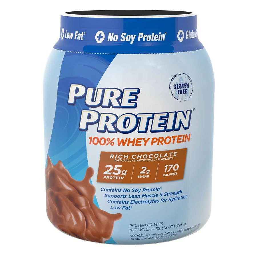 商品Pure Protein|100% Whey Protein Shake Powder Rich Chocolate,价格¥105,第1张图片