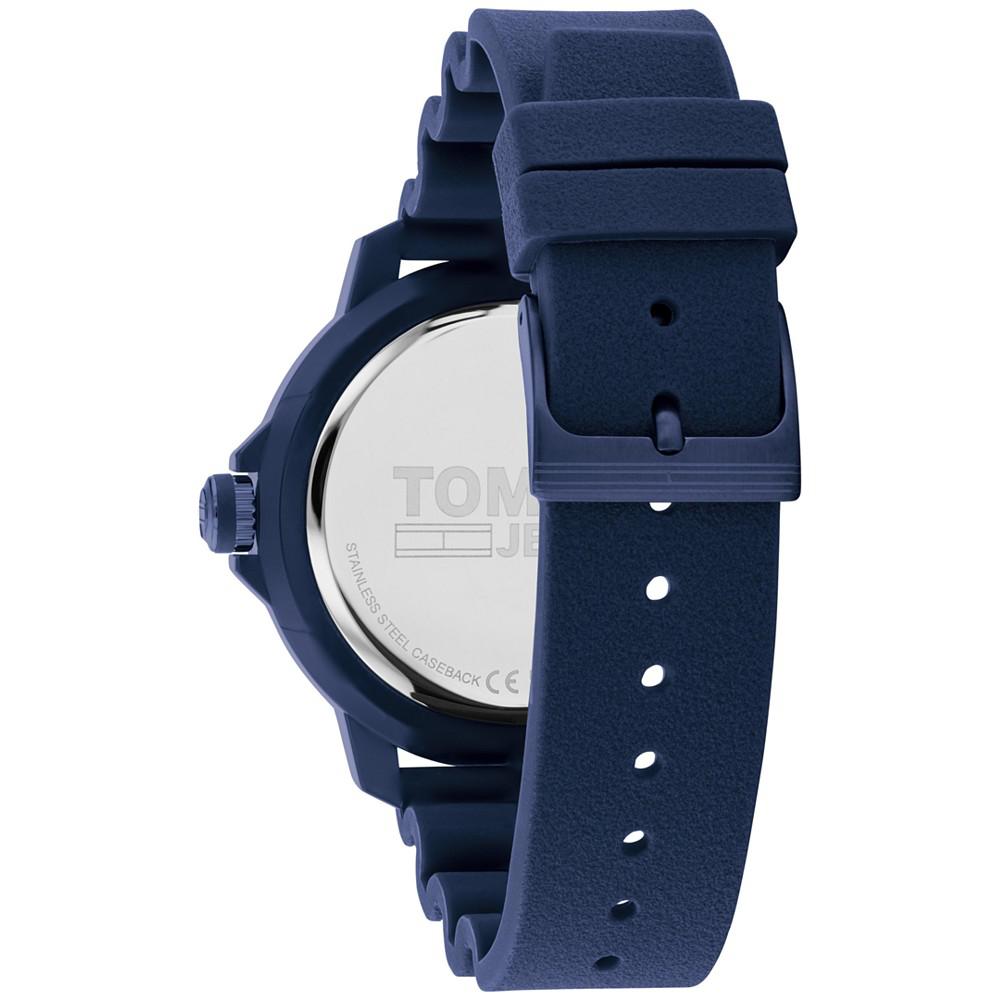 Tommy Hilfiger Men's Blue Silicone Strap Watch 45mm商品第3张图片规格展示