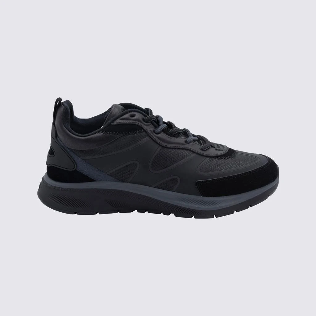 商品Zegna|Z ZEGNA BLACK LEATHER SNEAKERS,价格¥2430,第1张图片