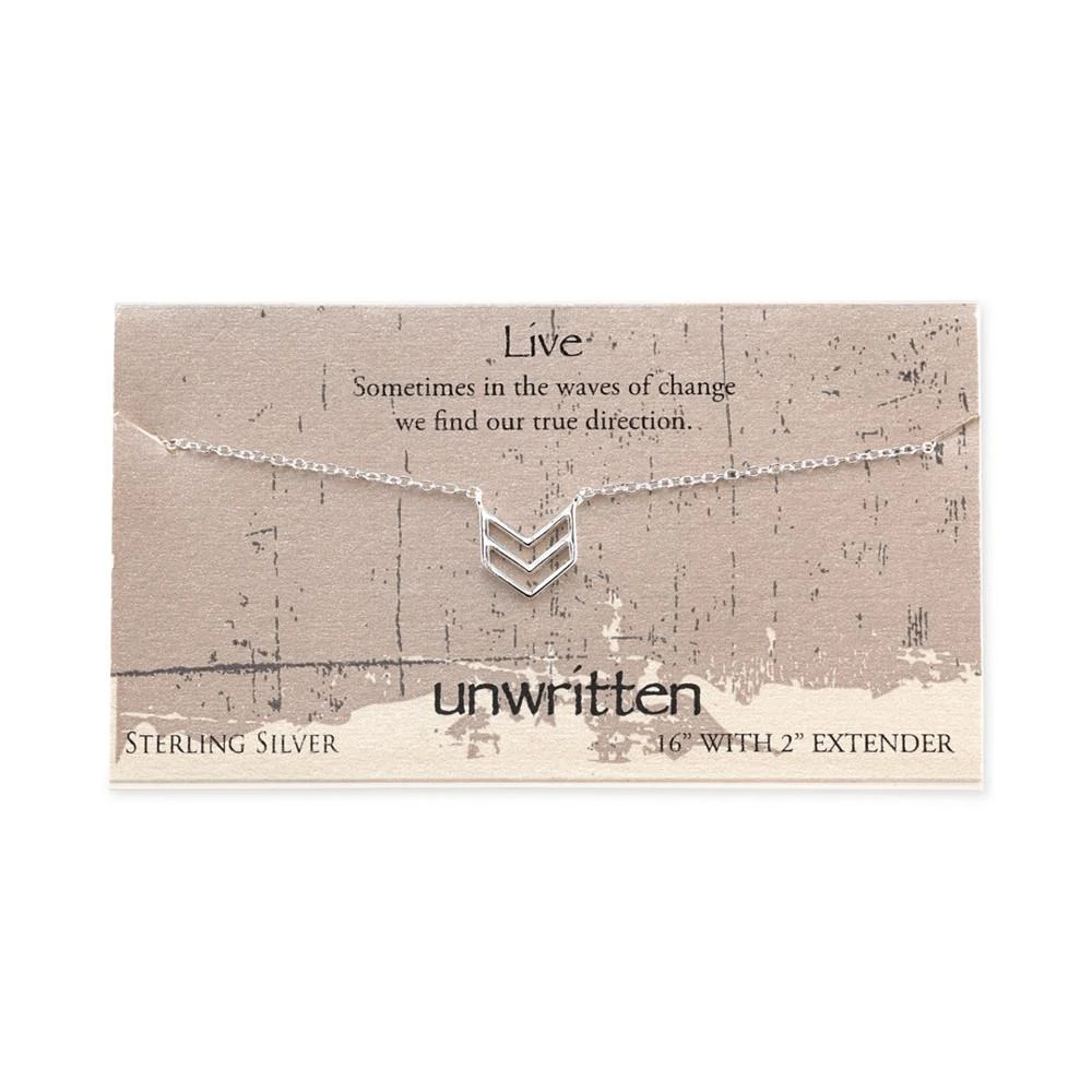 商品Unwritten|Chevron Stationary Pendant Necklace in Sterling Silver,价格¥94,第2张图片详细描述