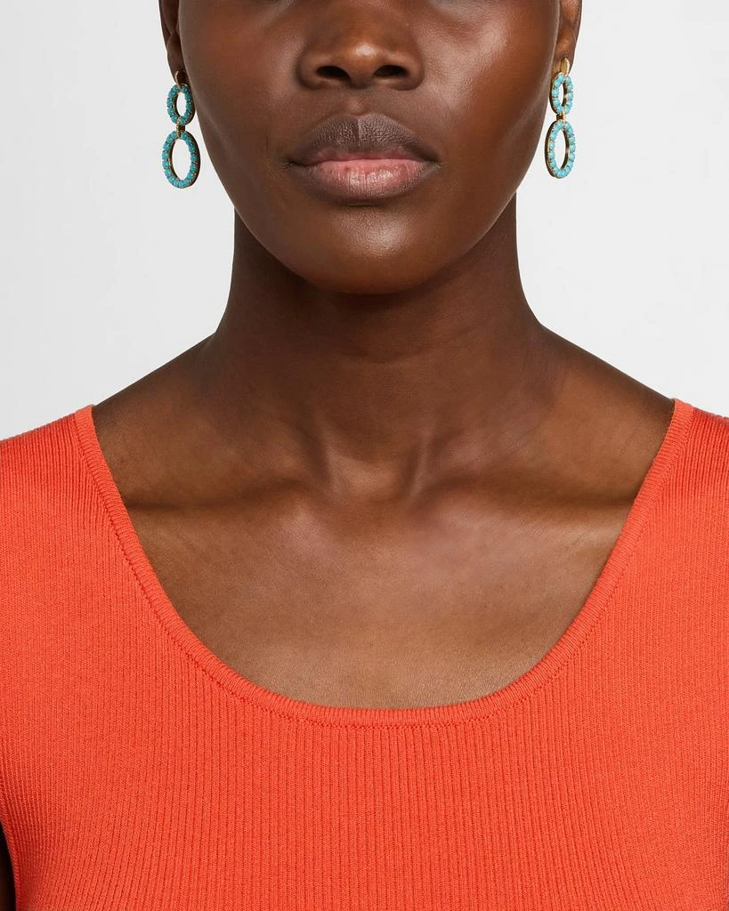 商品Goshwara|18K Yellow Gold G-One Turquoise 2-Row Drop Earrings,价格¥74188,第2张图片详细描述