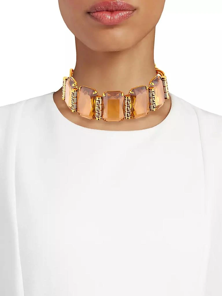 商品Versace|Goldtone, Crystal &amp; Strass Greca Choker,价格¥18091,第2张图片详细描述