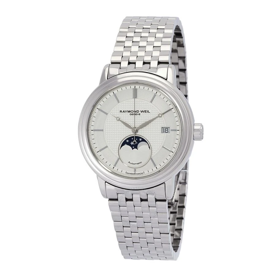 商品Raymond Weil|Maestro Automatic Moon Phase Silver Dial Men's Watch 2879-ST-65001,价格¥4450,第1张图片