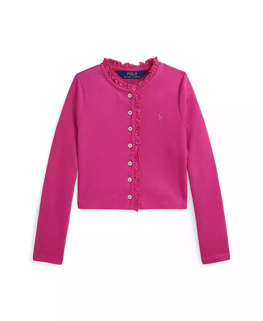 商品Ralph Lauren|Toddler And Little Girls Ruffled Ponte Cardigan,价格¥209,第1张图片