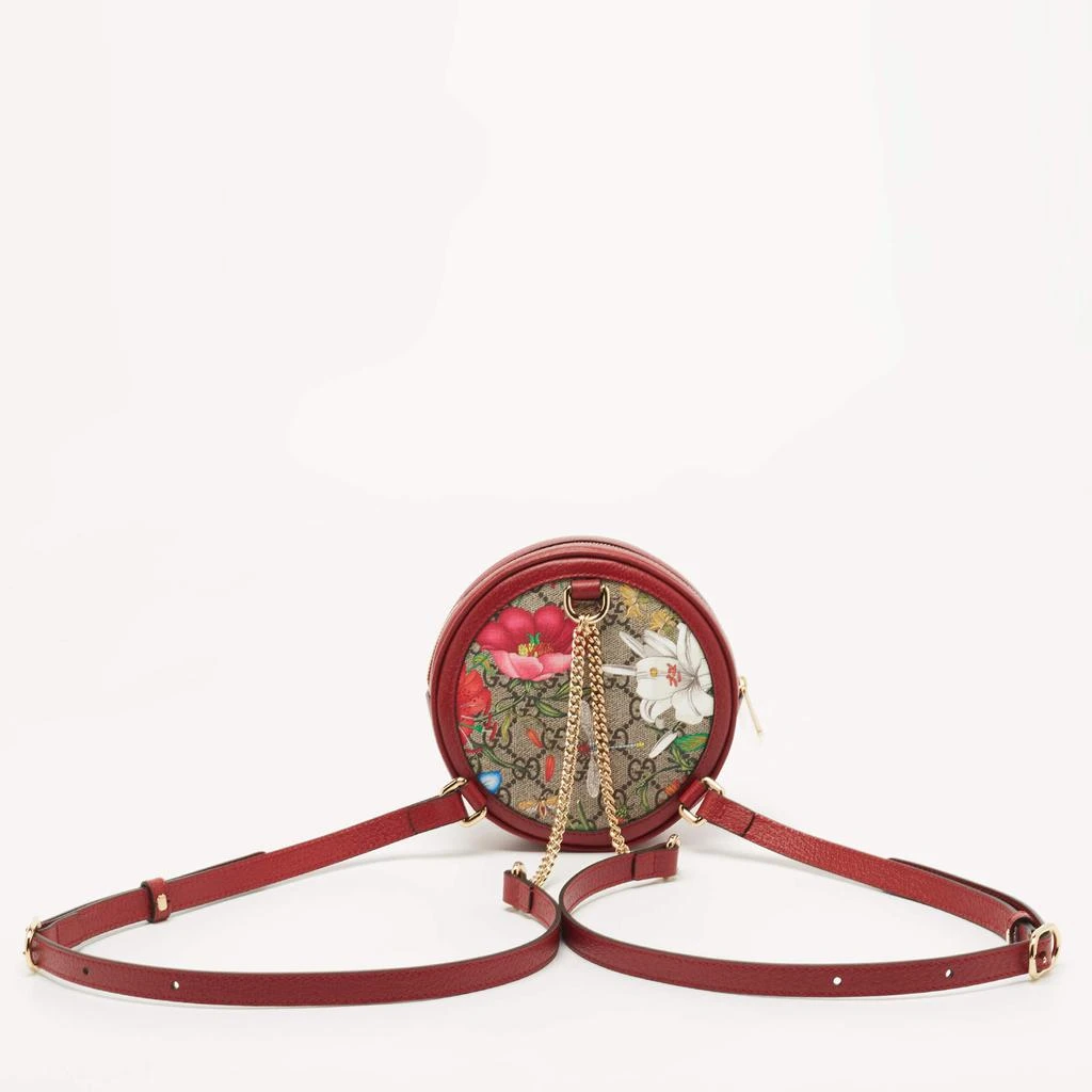 商品Gucci|Gucci Red GG supreme Canvas and Leather Mini Floral Ophidia Backpack,价格¥11752,第4张图片详细描述