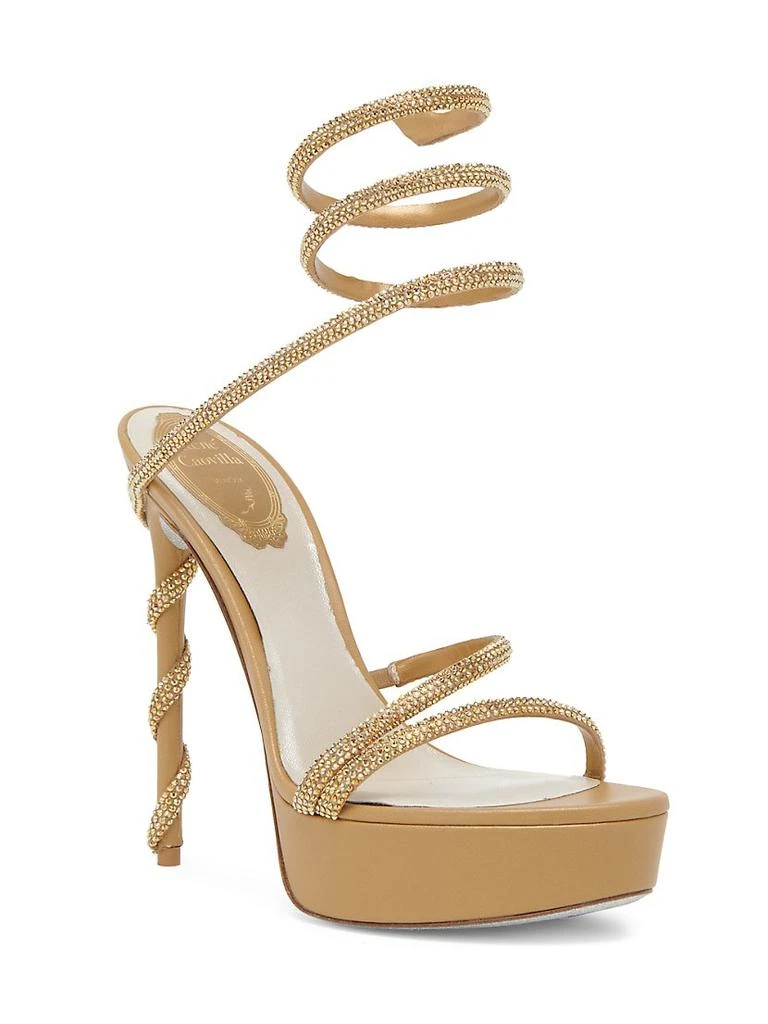商品Rene Caovilla|Crystal-Embellished Leather Wrap Platform Sandals,价格¥8130,第2张图片详细描述