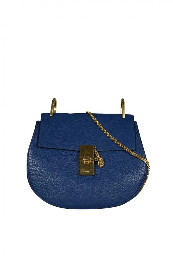 商品Chloé|Luxury handbag chloé drew navy blue leather shoulder bag,价格¥10380,第1张图片