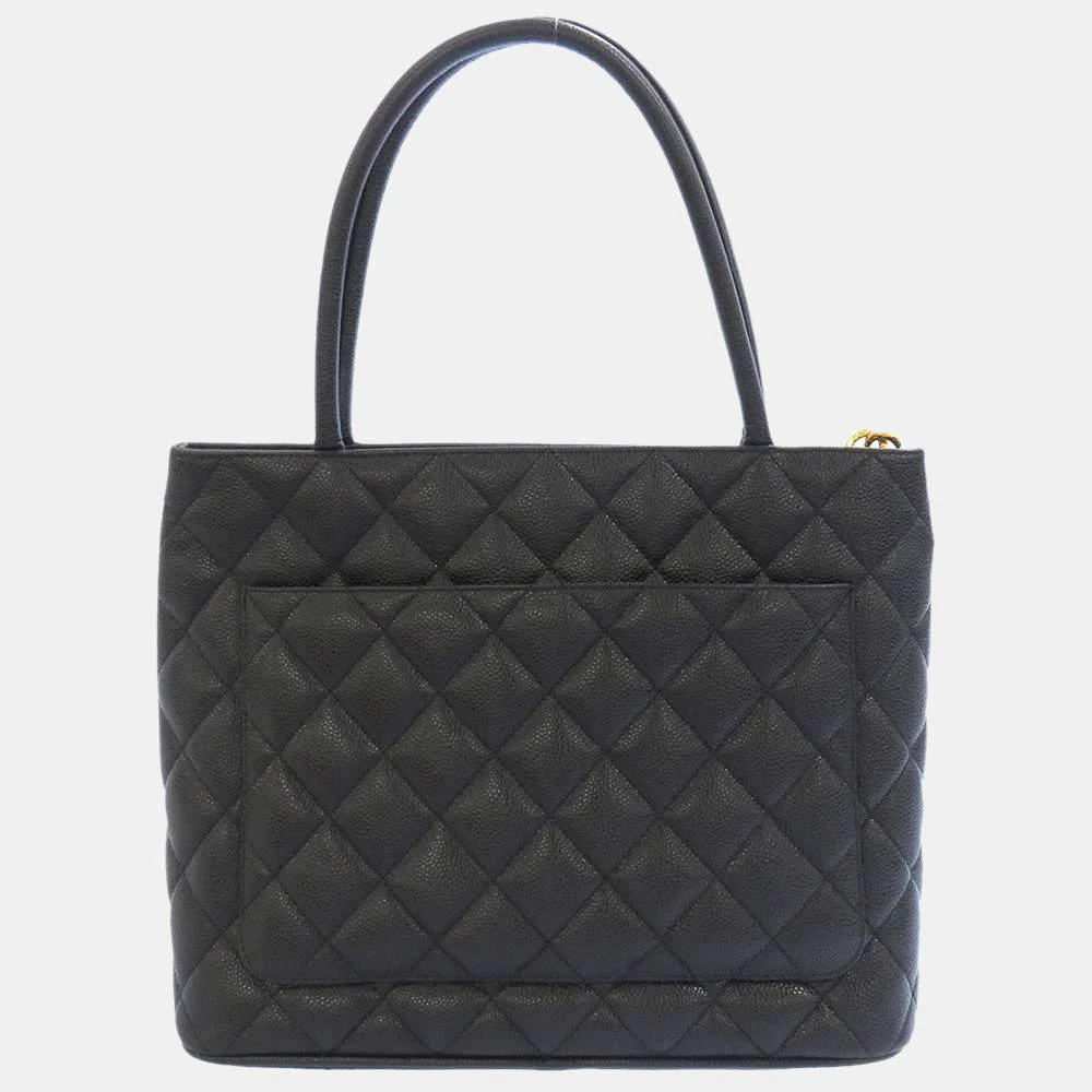 商品[二手商品] Chanel|Chanel Black Caviar Leather Madallion Tote Black Bag,价格¥17401,第3张图片详细描述