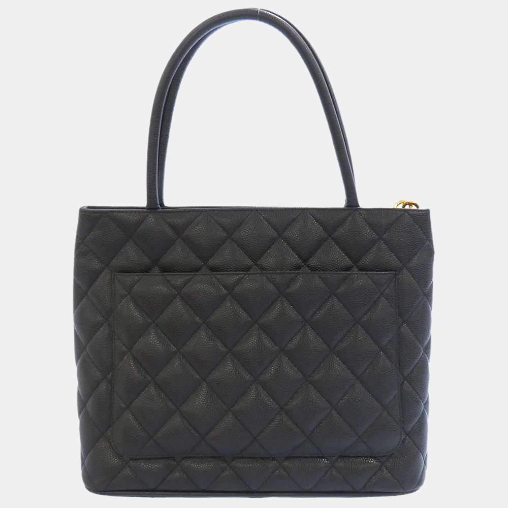 商品[二手商品] Chanel|Chanel Black Caviar Leather Madallion Tote Black Bag,价格¥16643,第5张图片详细描述