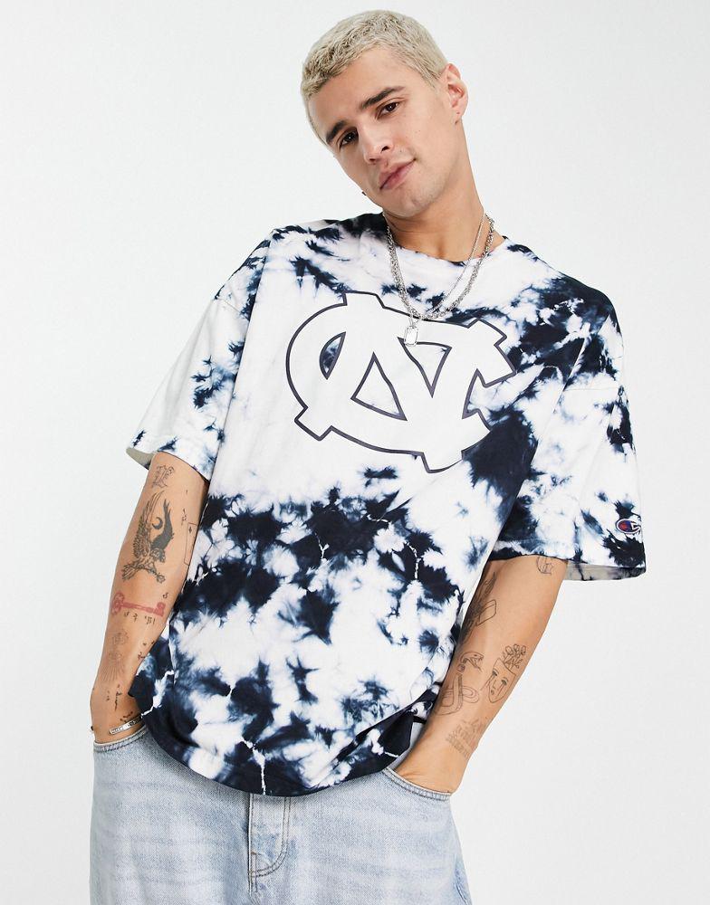 Champion Reverse Weave tie dye collegiate t-shirt in black商品第1张图片规格展示