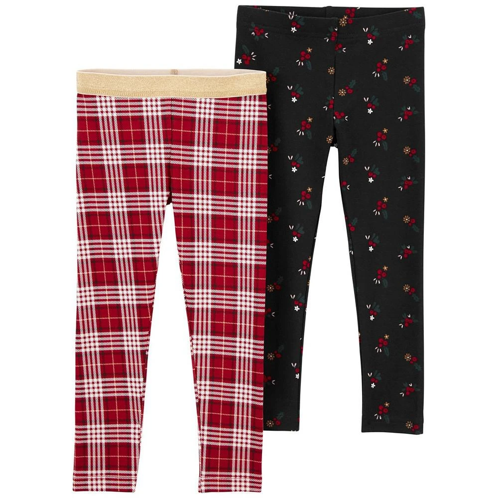商品Carter's|Toddler Girls Holiday Leggings, Pack of 2,价格¥63,第1张图片