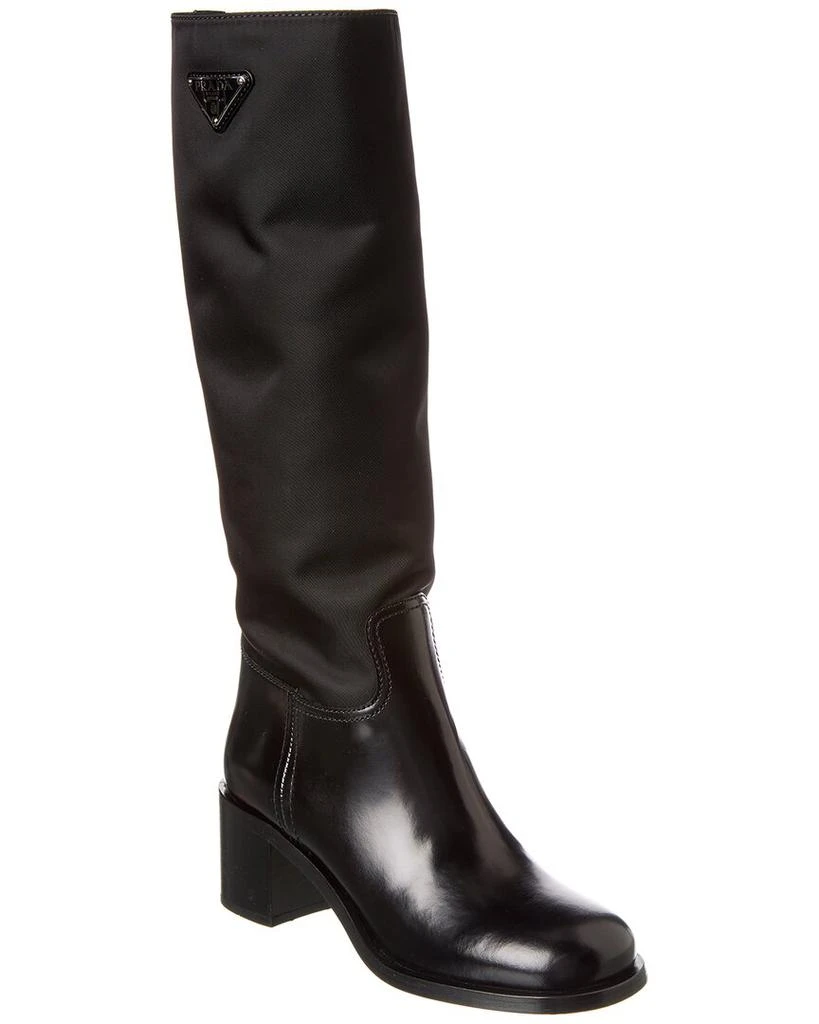 商品[国内直发] Prada|【左右不一】Prada Nylon & Leather Knee High Boot,价格¥3484,第1张图片