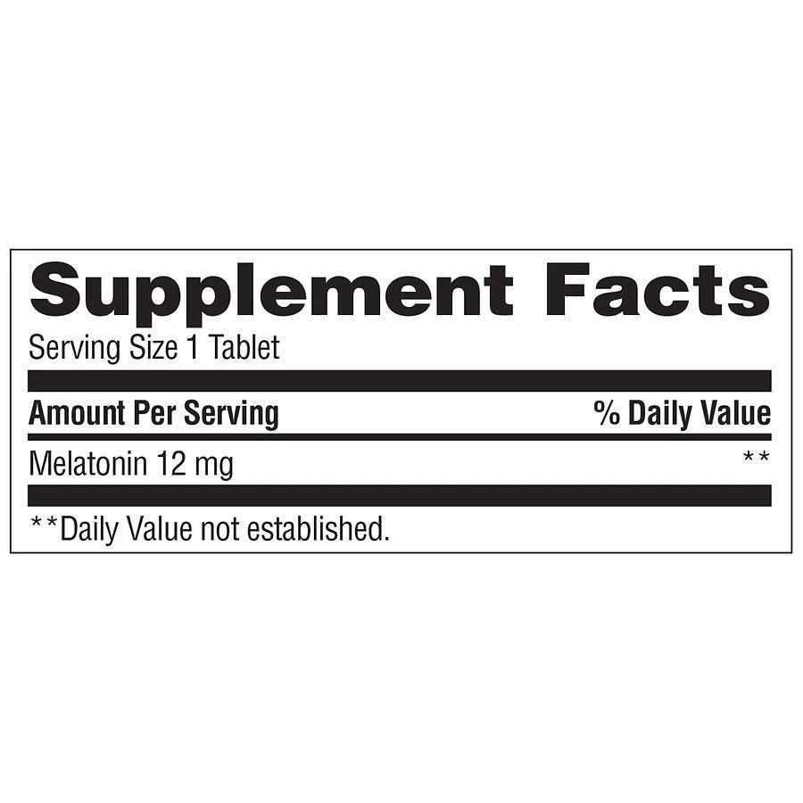 商品Walgreens|Dye-Free Melatonin 12mg Tablets,价格¥103,第4张图片详细描述