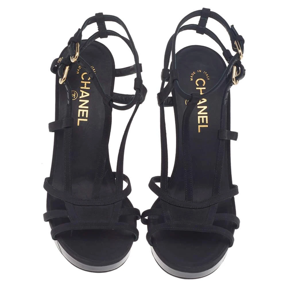 商品[二手商品] Chanel|Chanel Black Fabric Strappy Sandals Size 40,价格¥2800,第3张图片详细描述