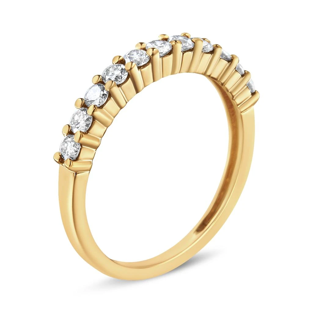 商品Haus of Brilliance|IGI Certified 1/2 Cttw Diamond 10K Yellow Gold Prong Set Fluted Band Style Wedding Ring,价格¥6499,第4张图片详细描述