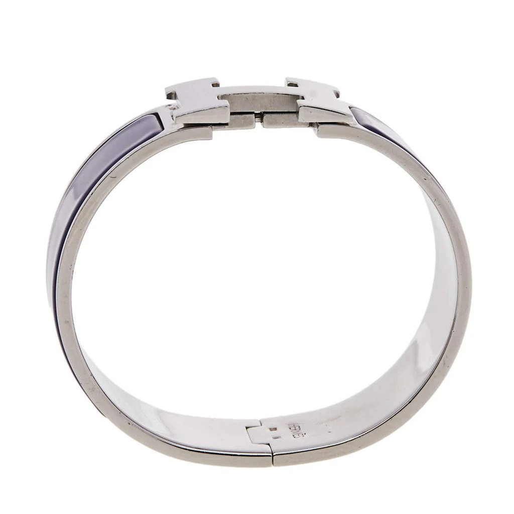 商品[二手商品] Hermes|Hermès Clic H Purple Enamel Palladium Plated Narrow Bracelet PM,价格¥2328,第4张图片详细描述