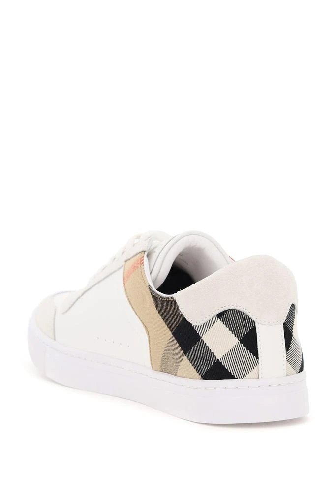 商品Burberry|Burberry leather and check fabric new reeth sneakers,价格¥2788,第3张图片详细描述