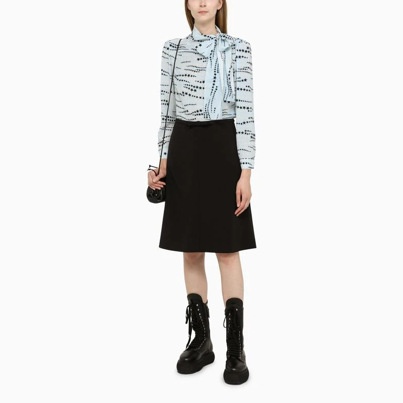 商品RED Valentino|Black flared skirt with bow,价格¥1236,第2张图片详细描述