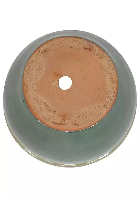 商品Sunnydaze Decor|Decor 12 In Chalet Glazed Ceramic Planter   Seafoam   Set Of 2,价格¥820,第3张图片详细描述