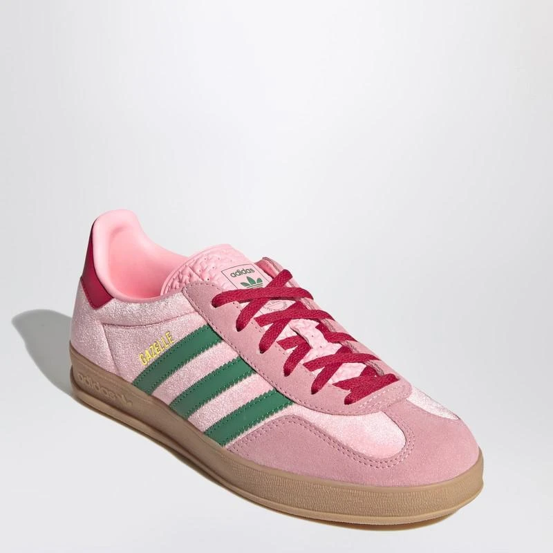 商品Adidas|Adidas Originals Gazelle Indoor Court Green/Glow Pink/Gum Velvet Sneaker,价格¥1237,第1张图片