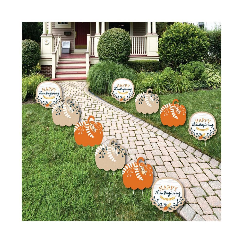 商品Big Dot of Happiness|Happy Thanksgiving - Pumpkin Lawn Decorations - Outdoor Fall Harvest Party Yard Decorations - 10 Piece,价格¥221,第1张图片