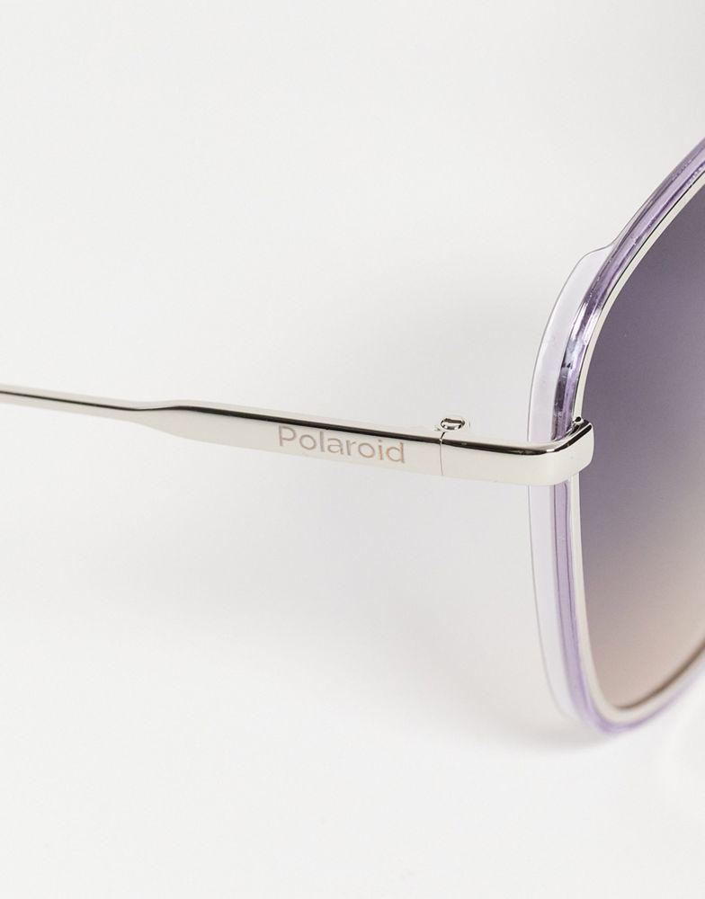 Polaroid round sunglasses in lilac商品第2张图片规格展示