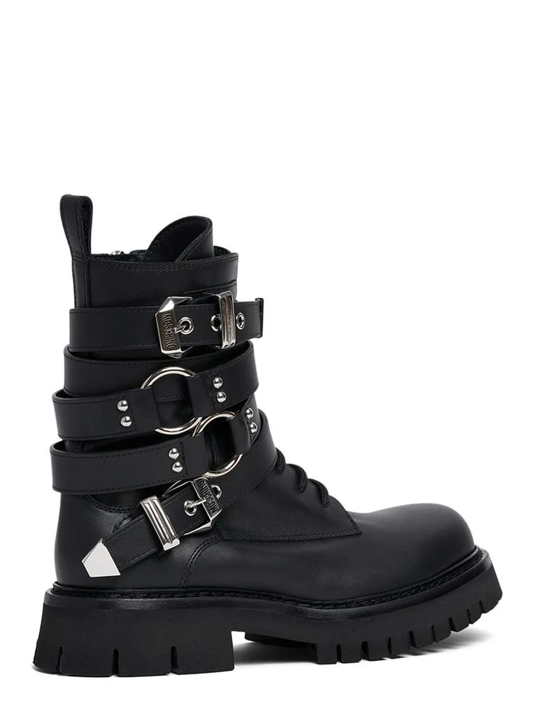 商品Moschino|Buckle Leather Lace-up Boots,价格¥7245,第2张图片详细描述