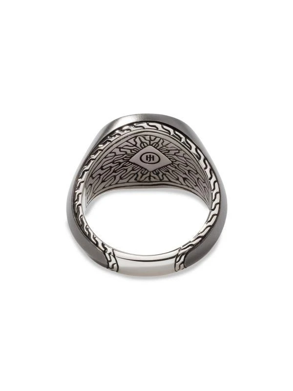 商品John Hardy|Classic Chain Rhodium Plated Sterling Silver & Apache Gold Signet Ring,价格¥3125,第2张图片详细描述