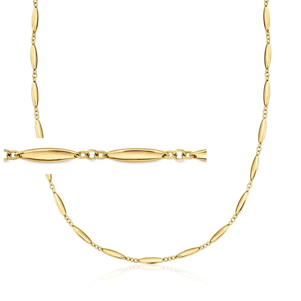 商品RS Pure|by Ross-Simons 18kt Gold Vermeil Marquise-Link Necklace,价格¥1191,第1张图片