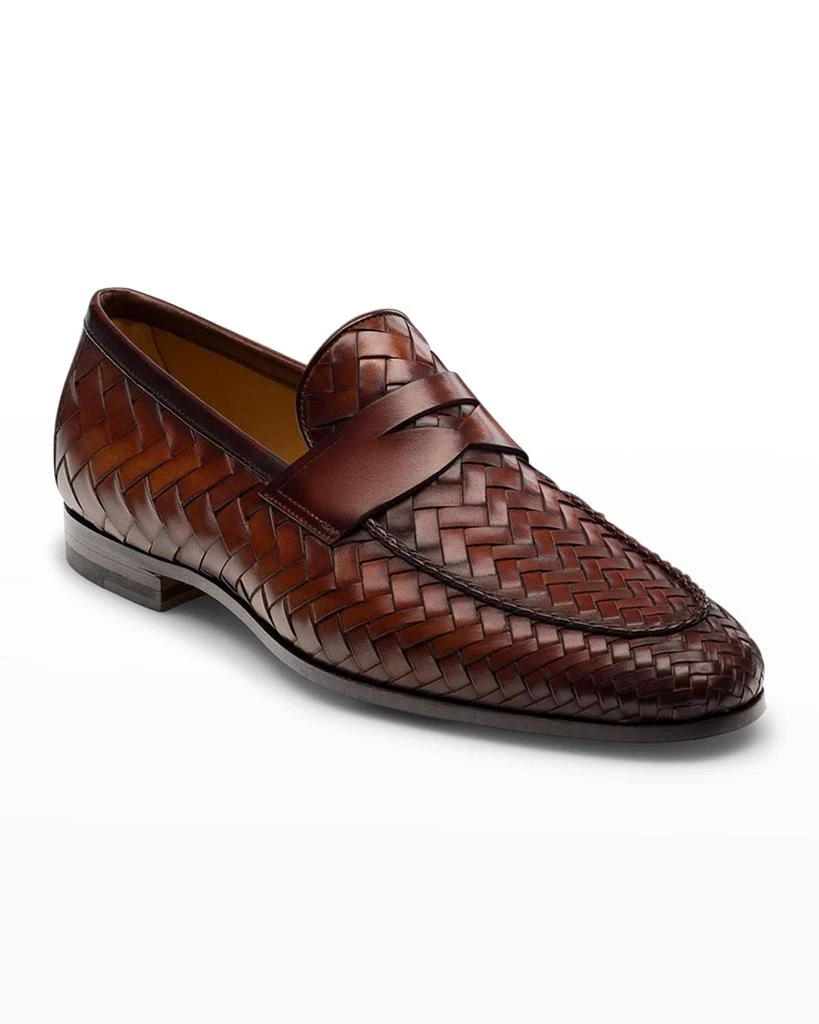 商品Magnanni|Men's Herman Woven Leather Penny Loafers,价格¥2253,第2张图片详细描述