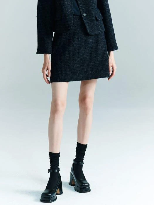 商品FRONTROW|[Tweed] Harris Tweed Mini Skirt,价格¥696,第1张图片