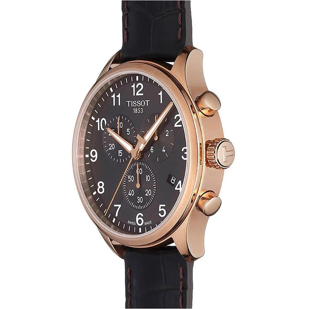 商品Tissot|Men's Swiss Chronograph Chrono XL Classic T-Sport Brown Leather Strap Watch,价格¥3471,第4张图片详细描述