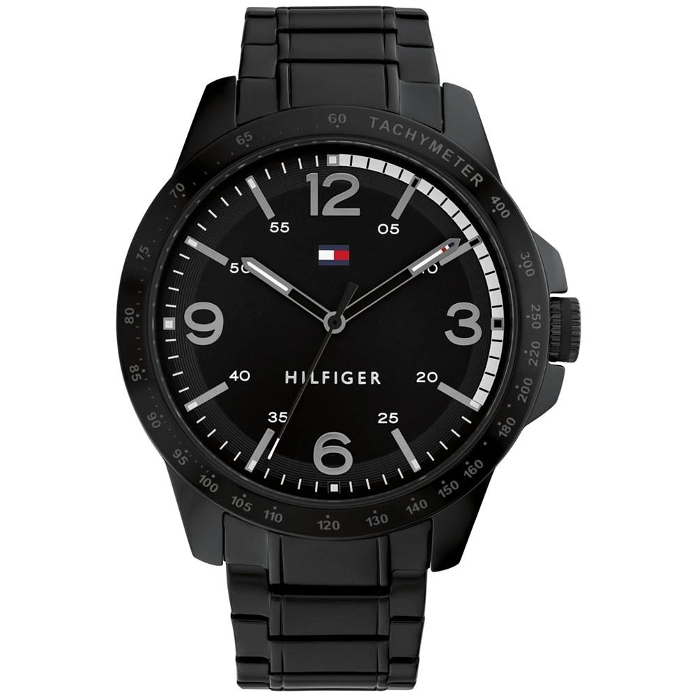 商品Tommy Hilfiger|Men's Black-Tone Stainless Steel Bracelet Watch 46mm, Created for Macy's,价格¥880,第1张图片