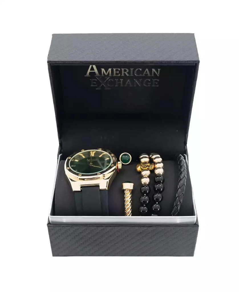 商品American Exchange|Men's Black Silicone Strap Watch 42mm Gift Set,价格¥150,第3张图片详细描述