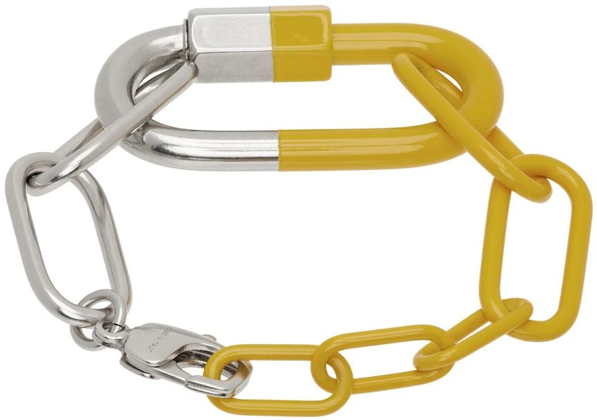 商品MM6|Silver & Yellow Carabiner Bracelet,价格¥1705,第2张图片详细描述