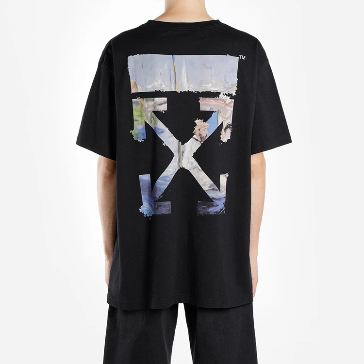 商品[国内直发] Off-White|Oversize油画箭头棉质短袖 落肩袖T恤 男款 黑色,价格¥2381,第5张图片详细描述