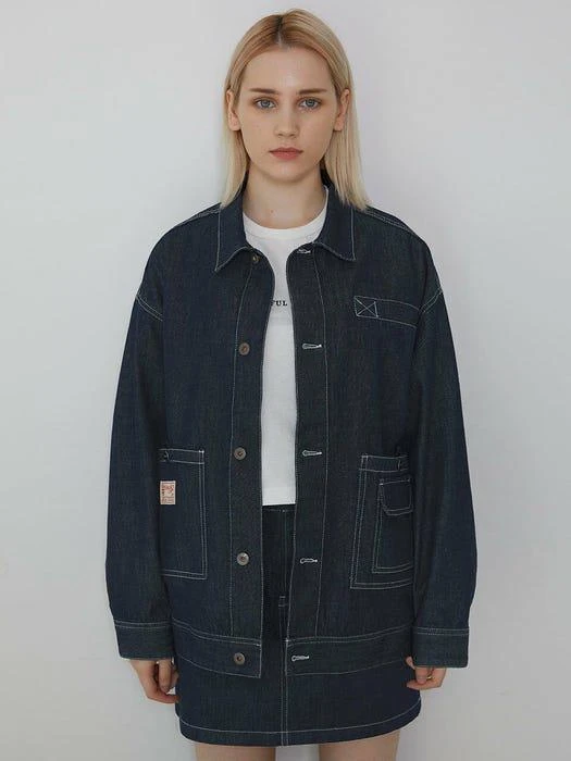 商品MAGOODGAN|ZERCLEAN 5107 Non Fade Oversized Denim Jacket (Dark Indigo),价格¥614,第3张图片详细描述