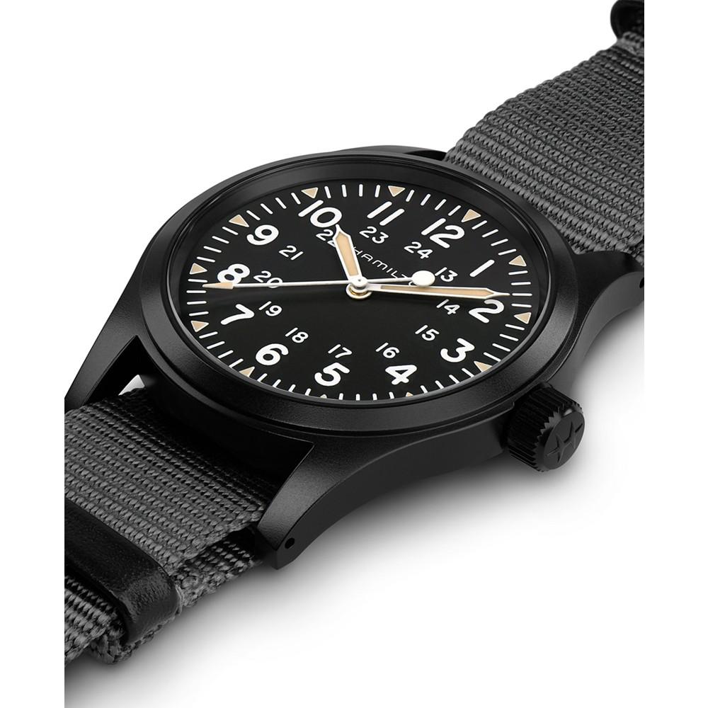 Unisex Swiss Mechanical Khaki Field Black Nato Strap Watch 38mm商品第4张图片规格展示