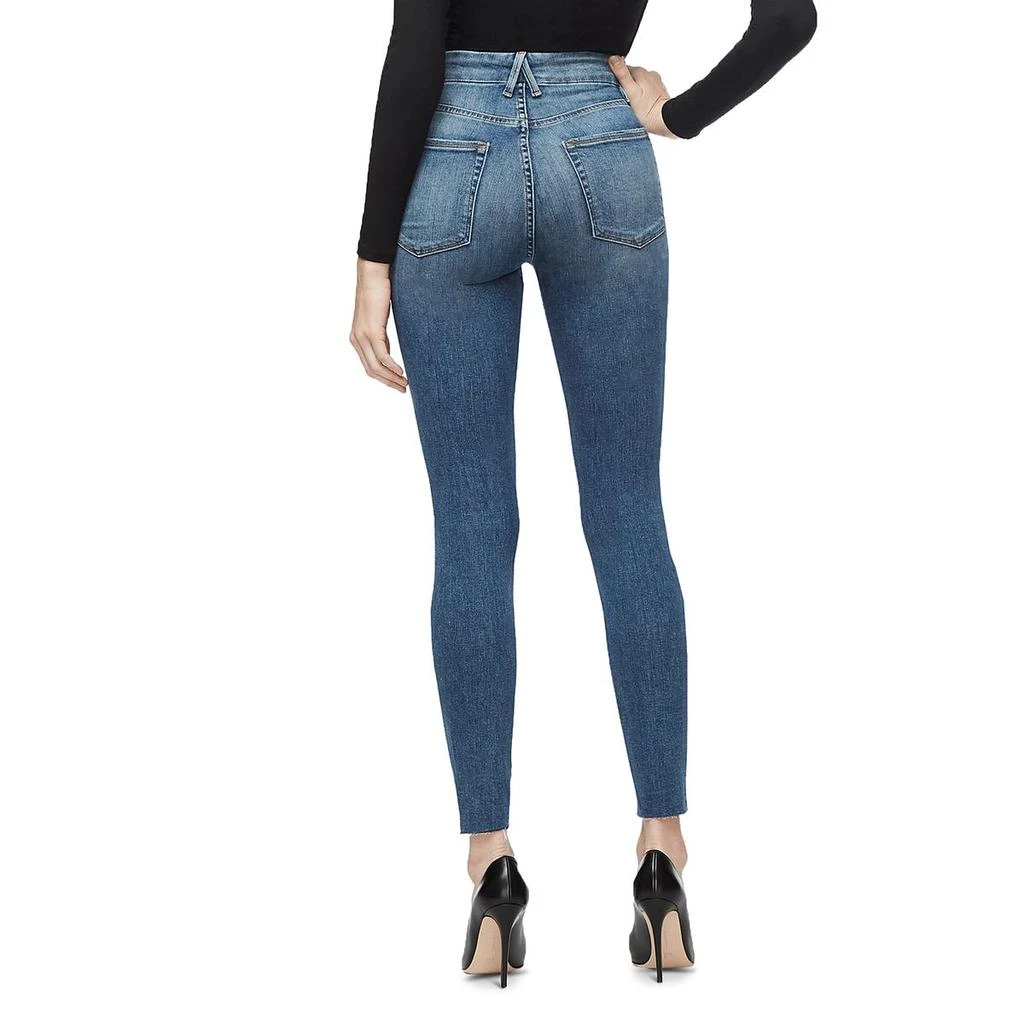 商品Good American|Good American Womens Raw Hem High Rise Skinny Jeans,价格¥198,第2张图片详细描述