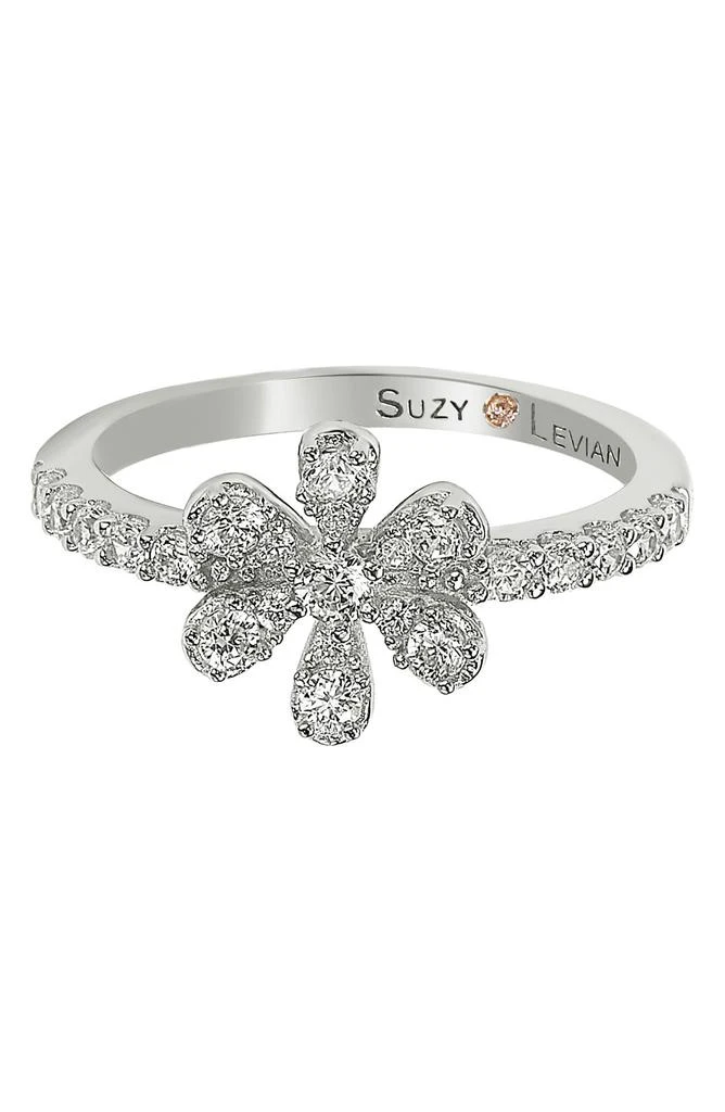 商品Suzy Levian|Sterling Silver CZ Dainty Flower Ring,价格¥432,第5张图片详细描述