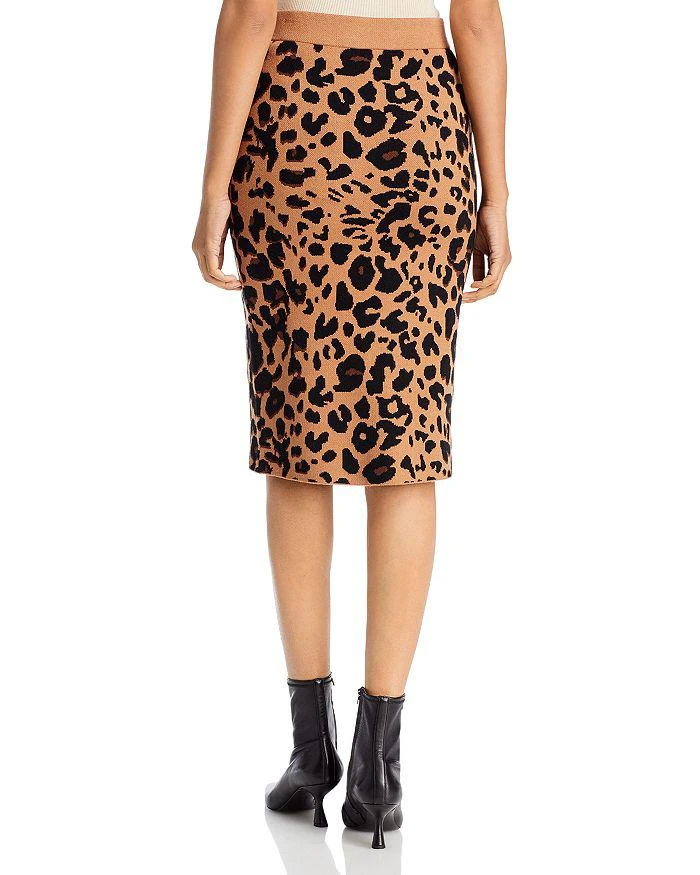 商品Tahari|Leopard Print Jacquard Sweater Skirt,价格¥255,第2张图片详细描述