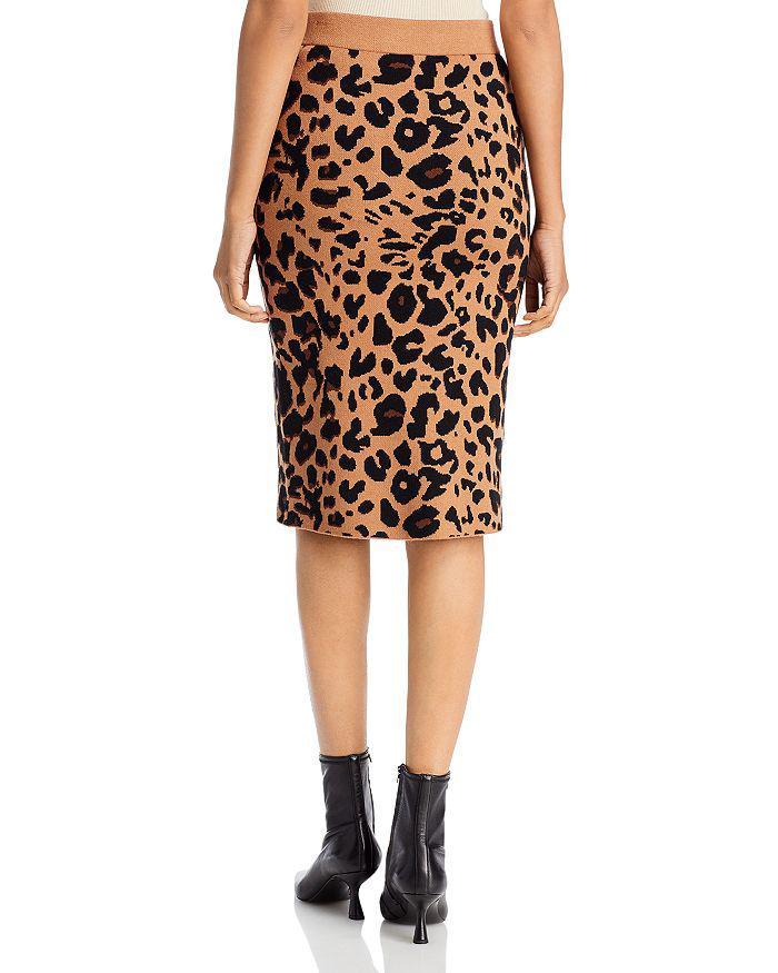 商品Tahari|Leopard Print Jacquard Sweater Skirt,价格¥502,第4张图片详细描述