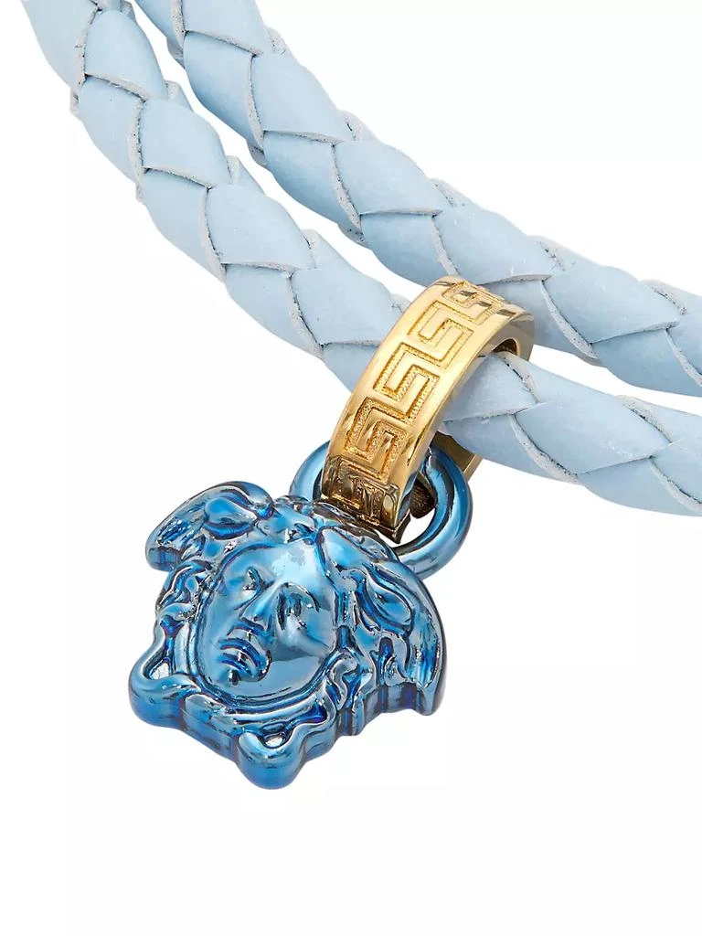 商品Versace|Festival Goldtone, Leather & Glass Crystal Double-Wrap Bracelet,价格¥1554,第4张图片详细描述