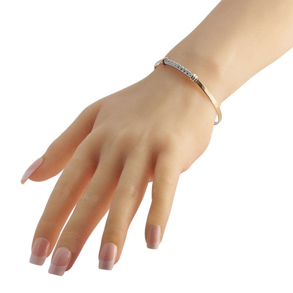 Tiffany & Co. 18K Rose Gold Diamond Bangle Bracelet商品第2张图片规格展示