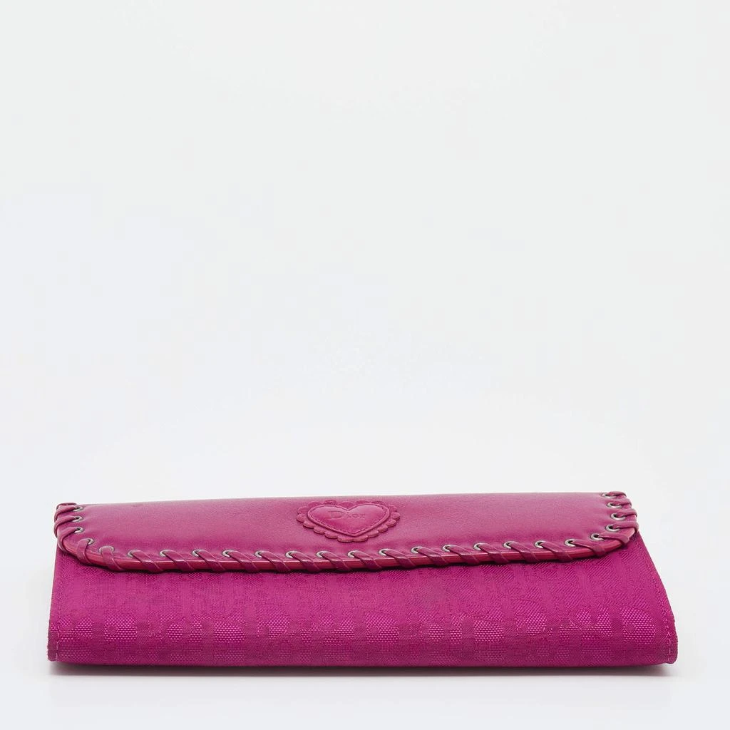 Dior Pink Oblique Canvas and Leather Trim Flap Continental Wallet 商品