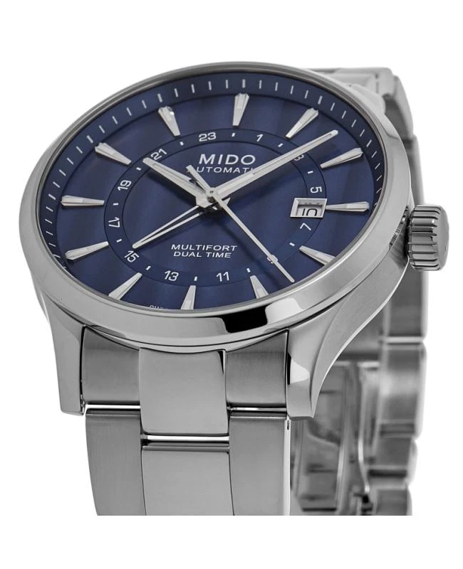 商品MIDO|Mido Multifort Dual Time Blue Dial Steel Men's Watch M038.429.11.041.00,价格¥7674,第2张图片详细描述