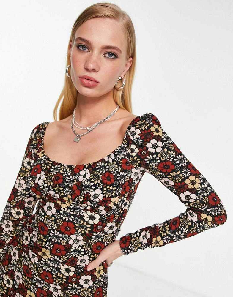 商品Topshop|Topshop 70s floral jersey tea dress in multi,价格¥184,第2张图片详细描述