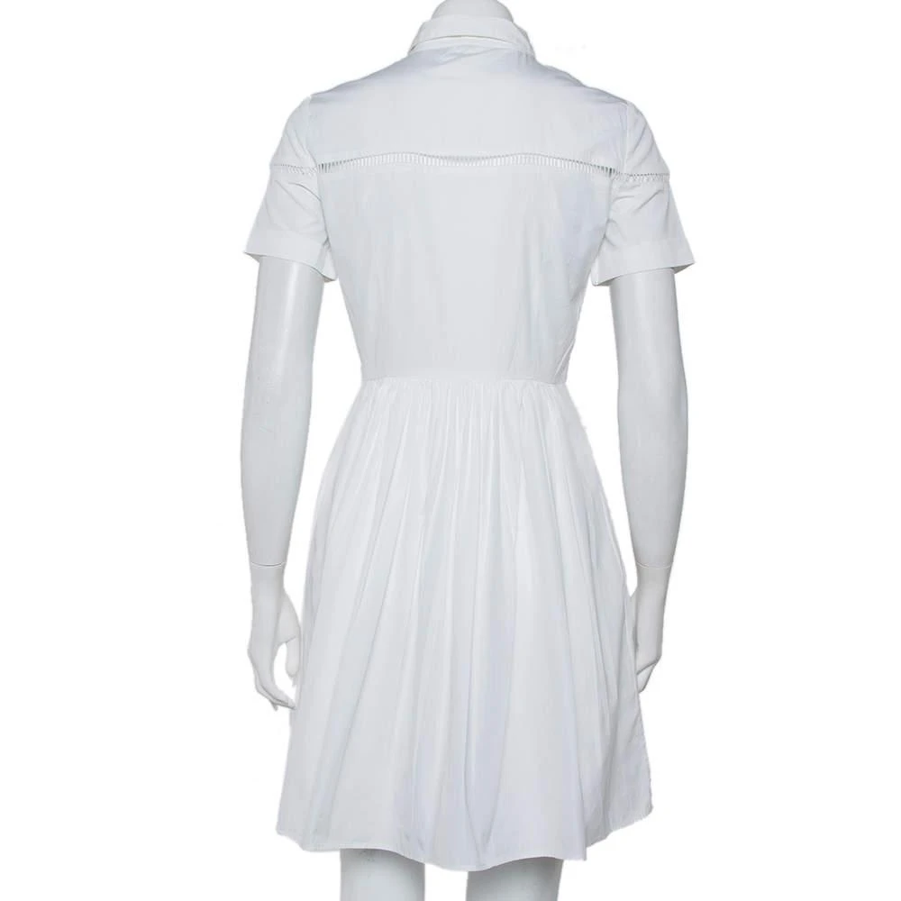 商品[二手商品] Burberry|Burberry White Cotton Collared Flared Mini Dress S,价格¥2790,第3张图片详细描述