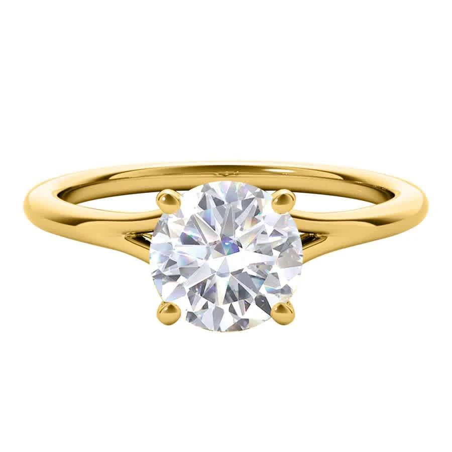 商品Maulijewels|1.00 Carat Moissanite White Diamond ( G-H/ VS1 ) Engagement Wedding Rings in 14K Yellow Gold,价格¥3713,第2张图片详细描述
